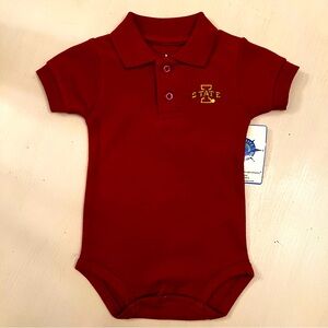 NWT Iowa State Cyclones Short Sleeve Polo Bodysuit Size 0-3 Months